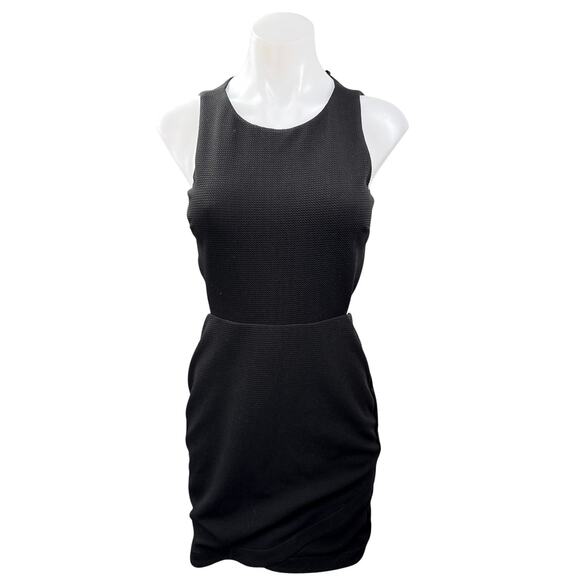 Aqua Women's Black Sleeveless Cutouts Zipper Mini Pencil Sheath Dress Size M - Picture 1 of 5